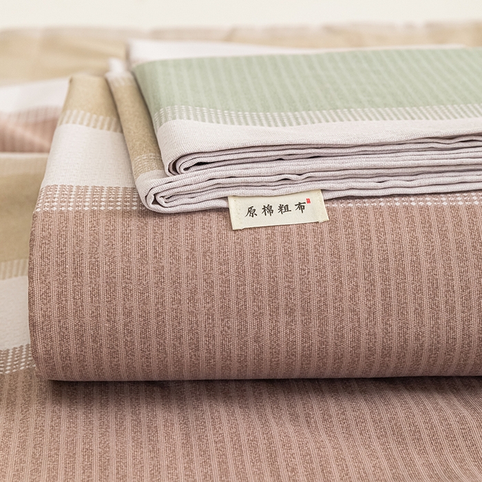 91家纺网 家纺一手货源 找家纺 芃成家纺 2025新款加厚老粗布床单 浮光