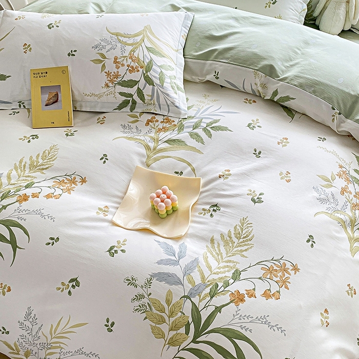 91家纺网 家纺一手货源 找家纺 天之爱 2025新款全棉印花四件套 春意绵绵