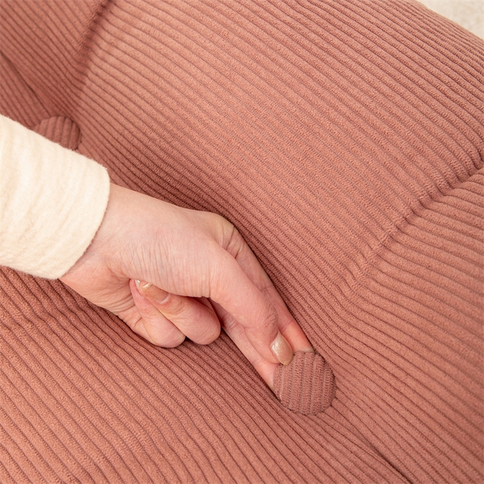 91家纺网 家纺一手货源 找家纺 沐沐家纺 2026新款灯芯绒三角靠背带头枕 胭脂红