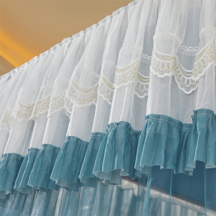 91家纺网 家纺一手货源 找家纺 迪凡保罗蚊帐 2025新款2513款双轨铝合金落地导轨蚊帐 海岛蓝