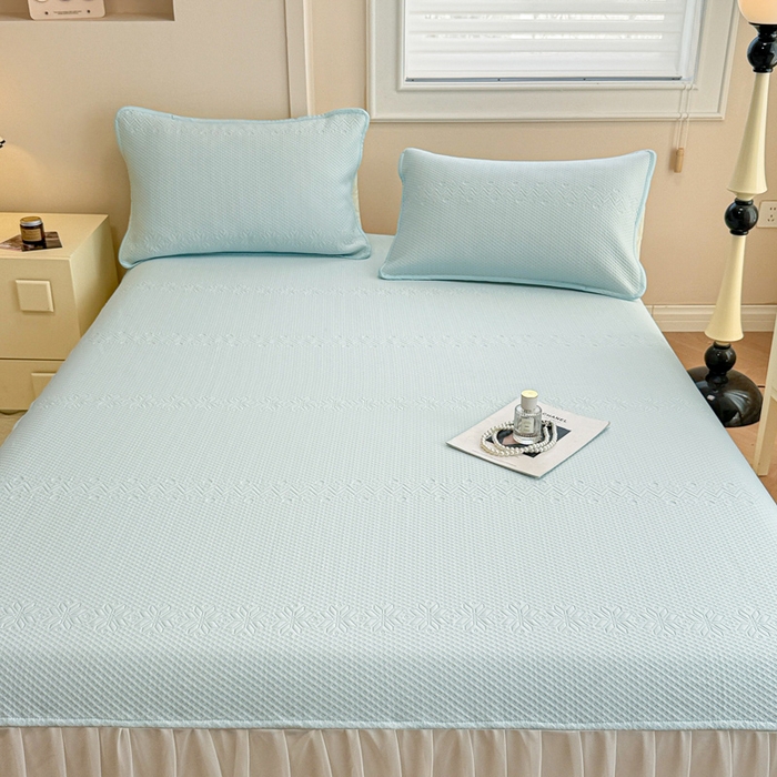 91家纺网 家纺一手货源 找家纺 布卢姆床垫 2025新款A类PE乙纶冰豆豆凉席床裙款 雪花