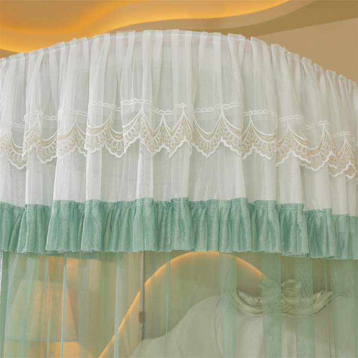 91家纺网 家纺一手货源 找家纺 迪凡保罗蚊帐 2025新款2513款双轨铝合金落地导轨蚊帐 抹茶绿