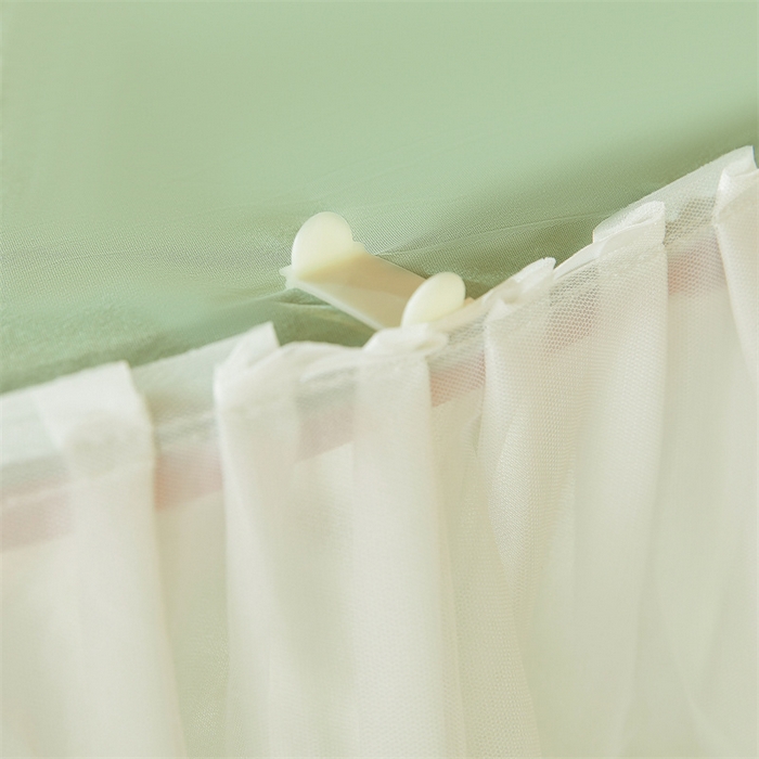 91家纺网 家纺一手货源 找家纺 迪凡保罗蚊帐 2025新款2513款双轨铝合金落地导轨蚊帐 抹茶绿