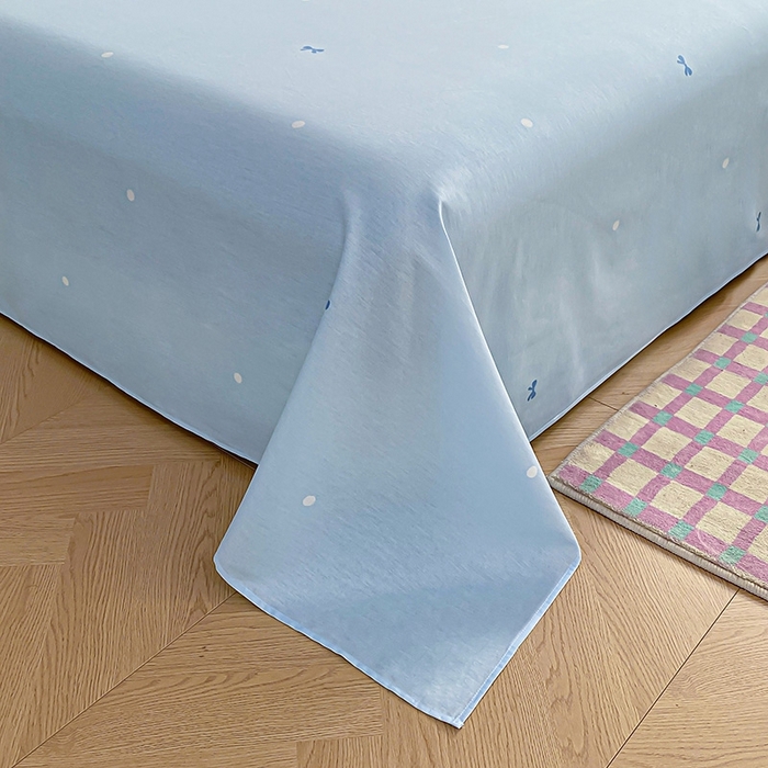 91家纺网 家纺一手货源 找家纺 天之爱 2025新款全棉印花单床单 幽幽花间兔