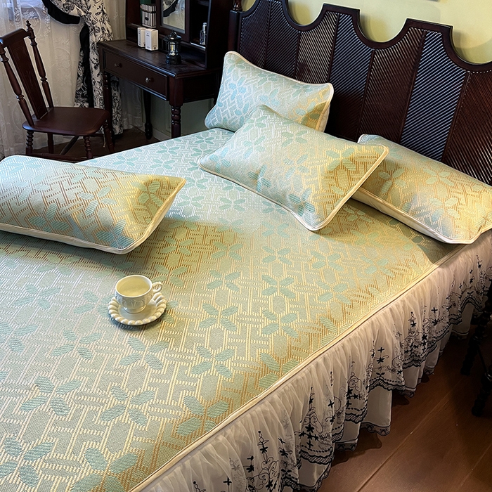 91家纺网 家纺一手货源 找家纺 （总）网红馆（ck家纺） 2025新款可脱卸床裙款冰藤席-盛夏繁星