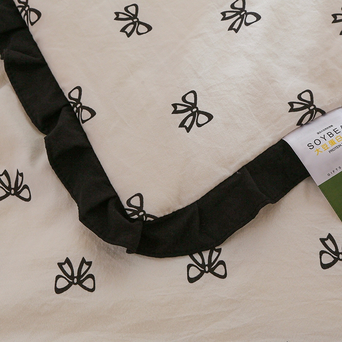 91家纺网 家纺一手货源 找家纺 薇玛仕 2025新款韩版宽边水洗棉大豆夏被赫本风亲肤柔软夏季薄被子 赫本-蝴蝶结