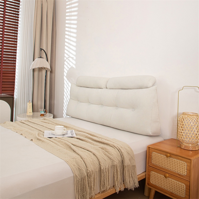 91家纺网 家纺一手货源 找家纺 沐沐家纺 2026新款雪尼绒三角靠背带头枕 高级黄