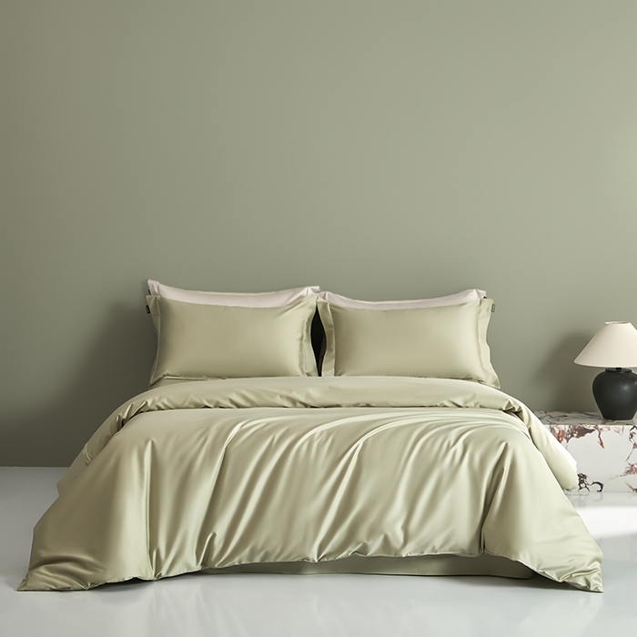 91家纺网 家纺一手货源 找家纺 禾时 2025新款轻奢A类100SPro新疆长绒棉四件套全棉纯棉高定款 抹茶绿