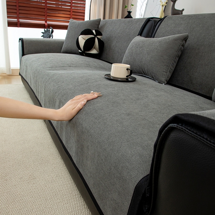 91家纺网 家纺一手货源 找家纺 沐沐家纺 2026新款沐春沙发垫 绅士灰