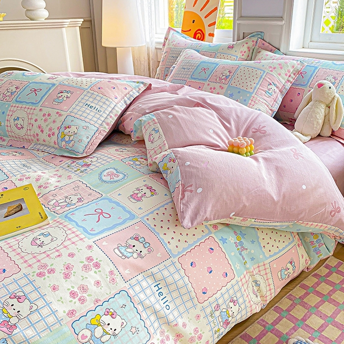 91家纺网 家纺一手货源 找家纺 天之爱 2025新款全棉印花四件套 小确幸