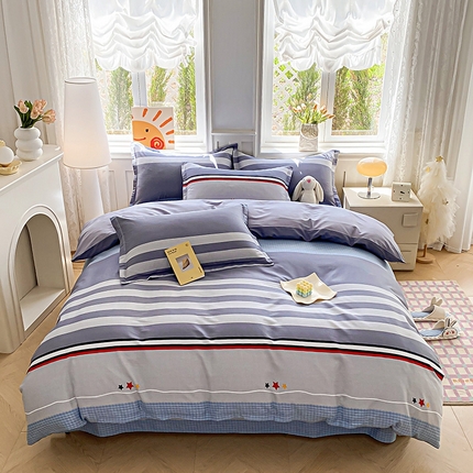 天之爱 2025新款全棉印花单被套 沐光-灰