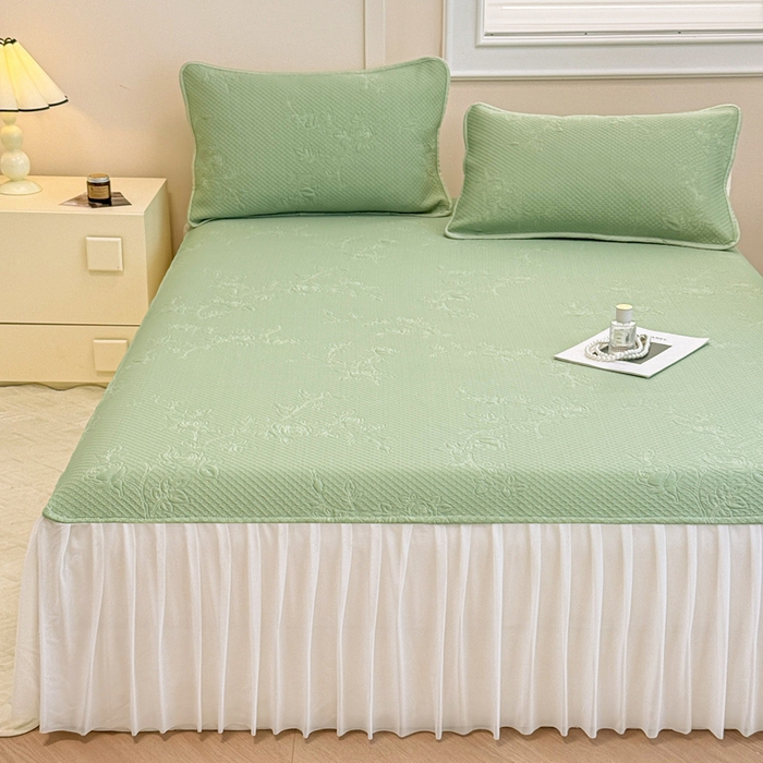 91家纺网 家纺一手货源 找家纺 布卢姆床垫 2025新款A类PE乙纶冰豆豆凉席床裙款 玫瑰花园