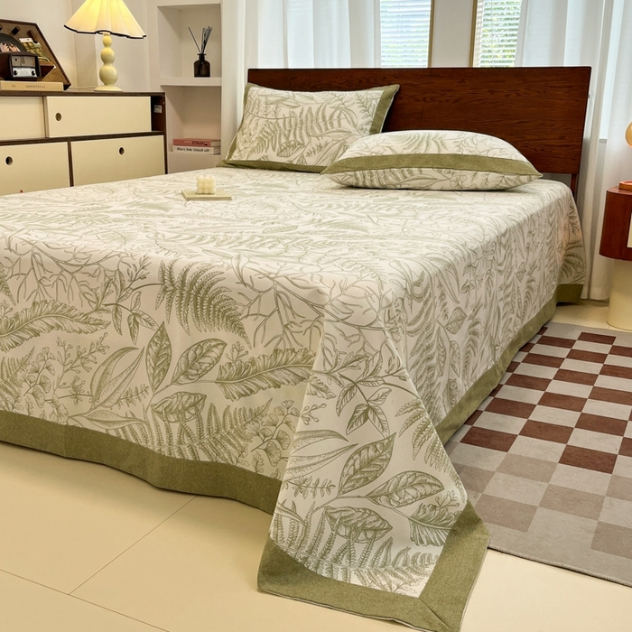 91家纺网 家纺一手货源 找家纺 （总）宜代光年  2025新款全棉老粗布数码印花床单（拼角工艺）