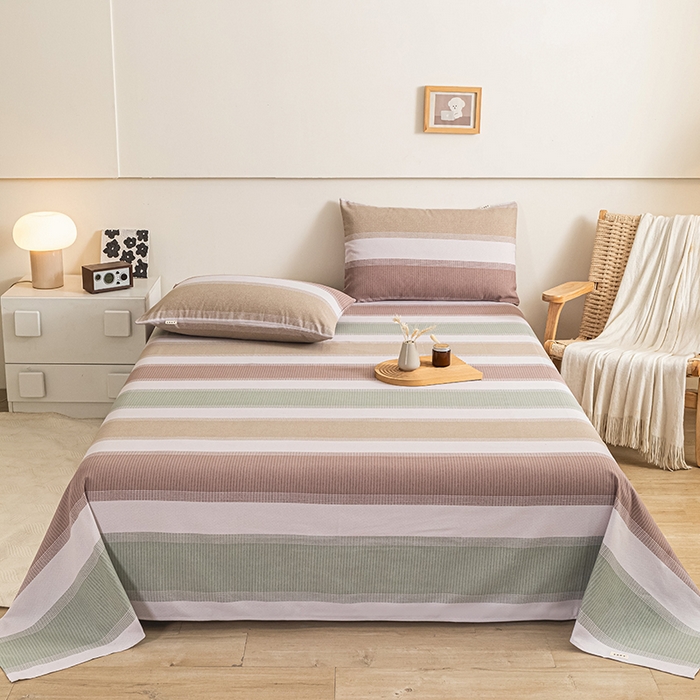 91家纺网 家纺一手货源 找家纺 芃成家纺 2025新款加厚老粗布床单 浮光