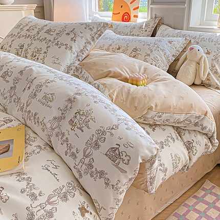 天之爱 2025新款全棉印花四件套 乡野小筑