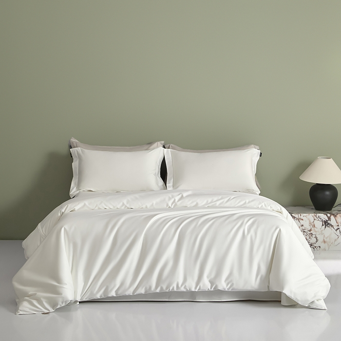 91家纺网 家纺一手货源 找家纺 禾时 2025新款轻奢A类100SPro新疆长绒棉四件套全棉纯棉高定款 白色