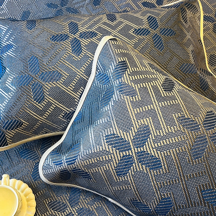 91家纺网 家纺一手货源 找家纺 网红馆（ck家纺） 2025新款可脱卸床裙款冰藤席-盛夏繁星 蔚蓝