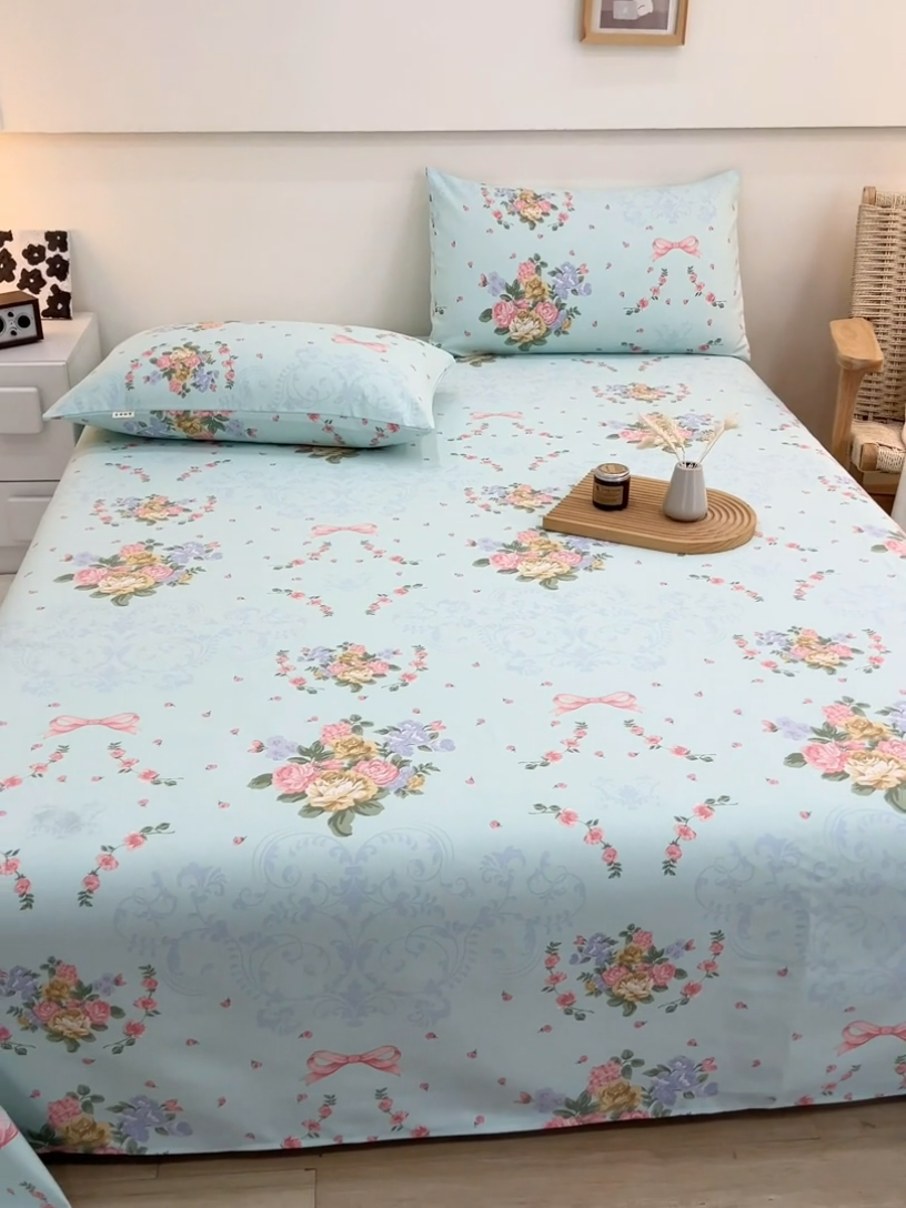 91家纺网 家纺一手货源 找家纺 芃成家纺 2025新款加厚老粗布床单 田园花卉