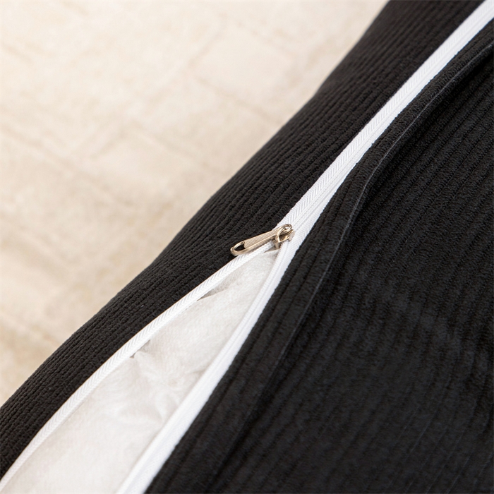 91家纺网 家纺一手货源 找家纺 沐沐家纺 2026新款灯芯绒三角靠背带头枕 黑色