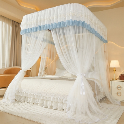 91家纺网 家纺一手货源 找家纺 迪凡保罗蚊帐 2025新款2513款双轨铝合金落地导轨蚊帐 欧白色