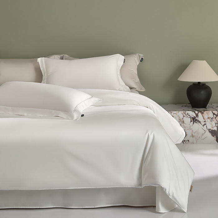 91家纺网 家纺一手货源 找家纺 禾时 2025新款轻奢A类100SPro新疆长绒棉四件套全棉纯棉高定款 白色