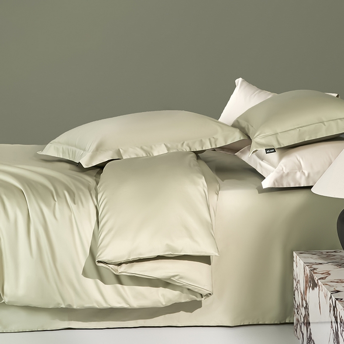 91家纺网 家纺一手货源 找家纺 禾时 2025新款轻奢A类100SPro新疆长绒棉四件套全棉纯棉高定款 抹茶绿