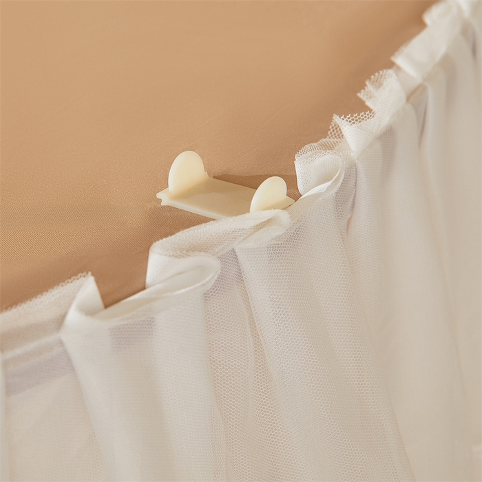 91家纺网 家纺一手货源 找家纺 迪凡保罗蚊帐 2025新款2513款双轨铝合金落地导轨蚊帐 杏仁色