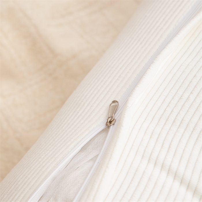 91家纺网 家纺一手货源 找家纺 沐沐家纺 2026新款灯芯绒三角靠背带头枕 白色