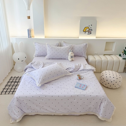 91家纺网 家纺一手货源 找家纺 （总）吾欢心 2025新款水洗双层纱夏被四件套