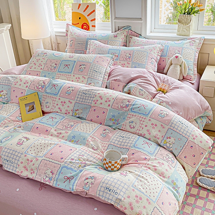 91家纺网 家纺一手货源 找家纺 天之爱 2025新款全棉印花四件套 小确幸