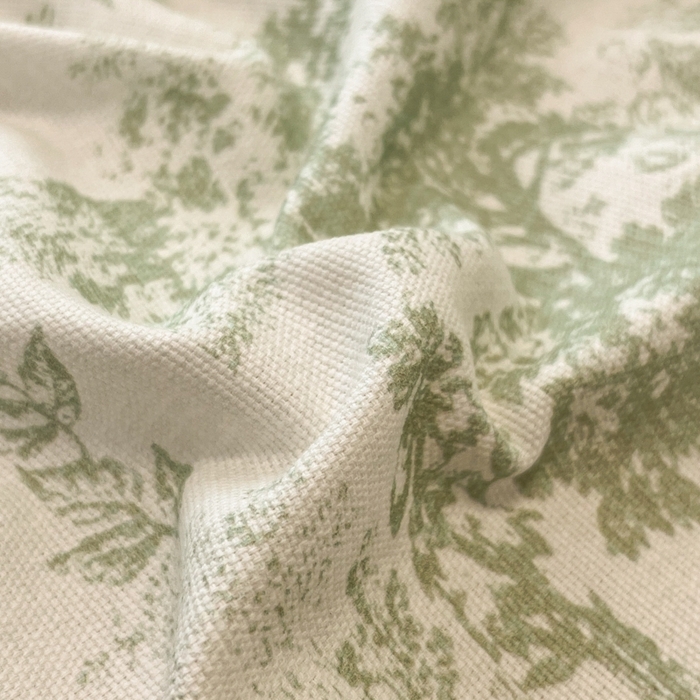 91家纺网 家纺一手货源 找家纺 宜代光年  2025新款全棉老粗布数码印花床单（拼角工艺） 绿蔓