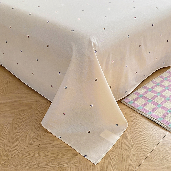 91家纺网 家纺一手货源 找家纺 天之爱 2025新款全棉印花单床单 条纹熊