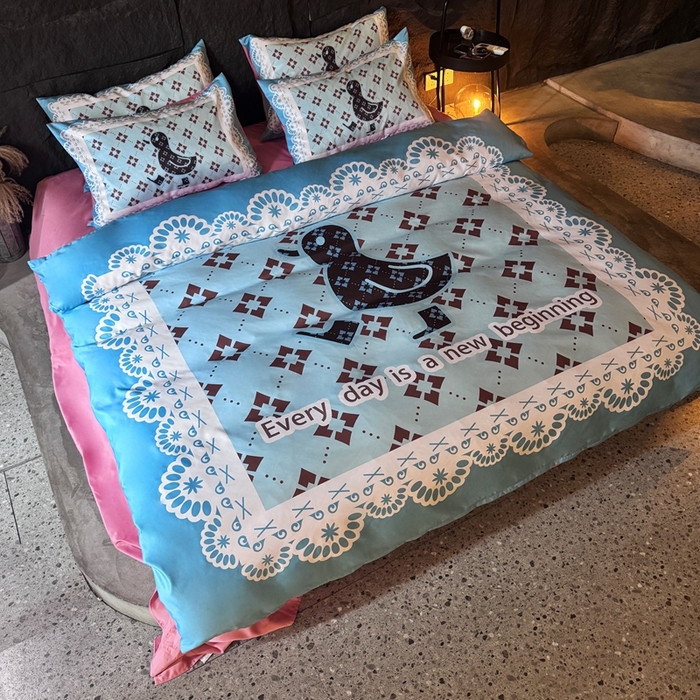 91家纺网 家纺一手货源 找家纺 丽斐纺织 2025新款冰丝四件套 天仙配