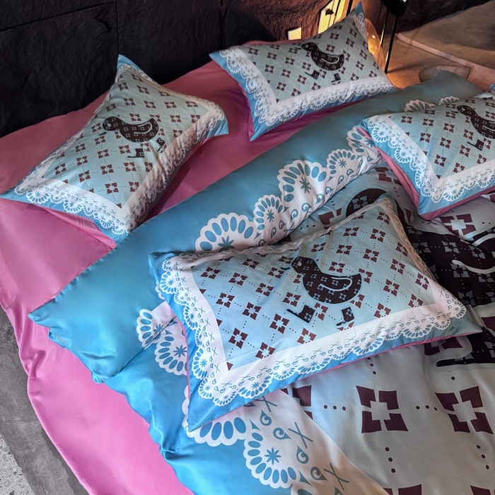 91家纺网 家纺一手货源 找家纺 丽斐纺织 2025新款冰丝四件套 天仙配