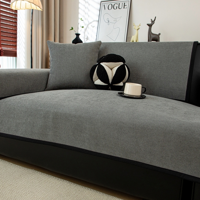 91家纺网 家纺一手货源 找家纺 沐沐家纺 2026新款沐春沙发垫 绅士灰