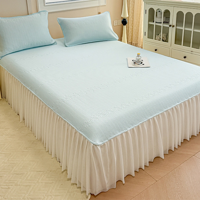 91家纺网 家纺一手货源 找家纺 布卢姆床垫 2025新款A类PE乙纶冰豆豆凉席床裙款 雪花