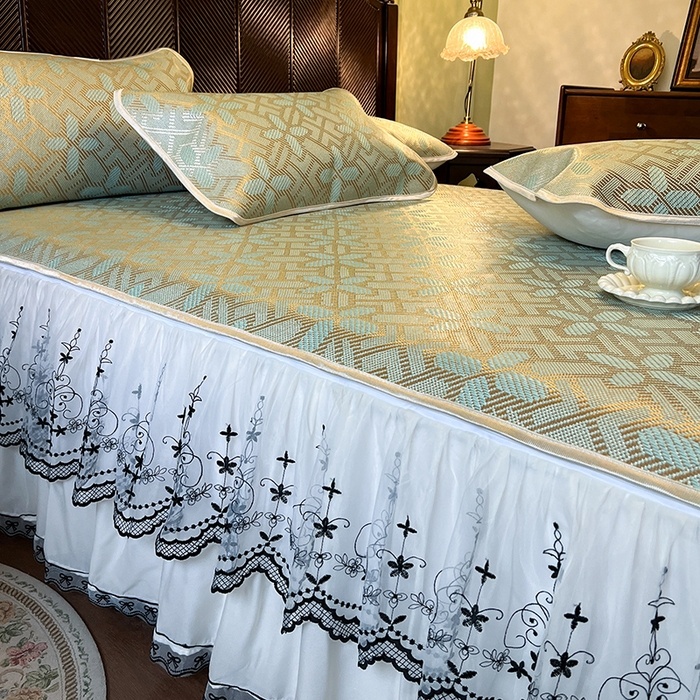 91家纺网 家纺一手货源 找家纺 （总）网红馆（ck家纺） 2025新款可脱卸床裙款冰藤席-盛夏繁星