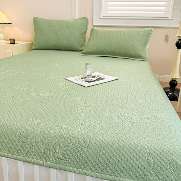 91家纺网 家纺一手货源 找家纺 布卢姆床垫 2025新款A类PE乙纶冰豆豆凉席床裙款 玫瑰花园