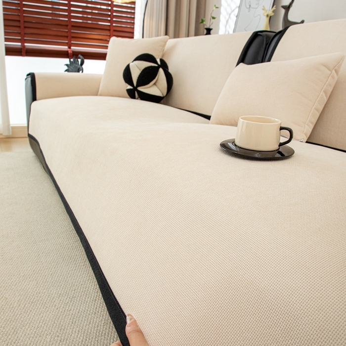 91家纺网 家纺一手货源 找家纺 沐沐家纺 2026新款沐春沙发垫 奶油白