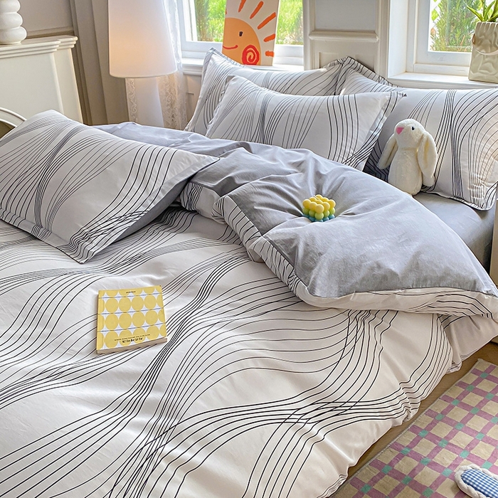 91家纺网 家纺一手货源 找家纺 天之爱 2025新款全棉印花四件套 生活旋律