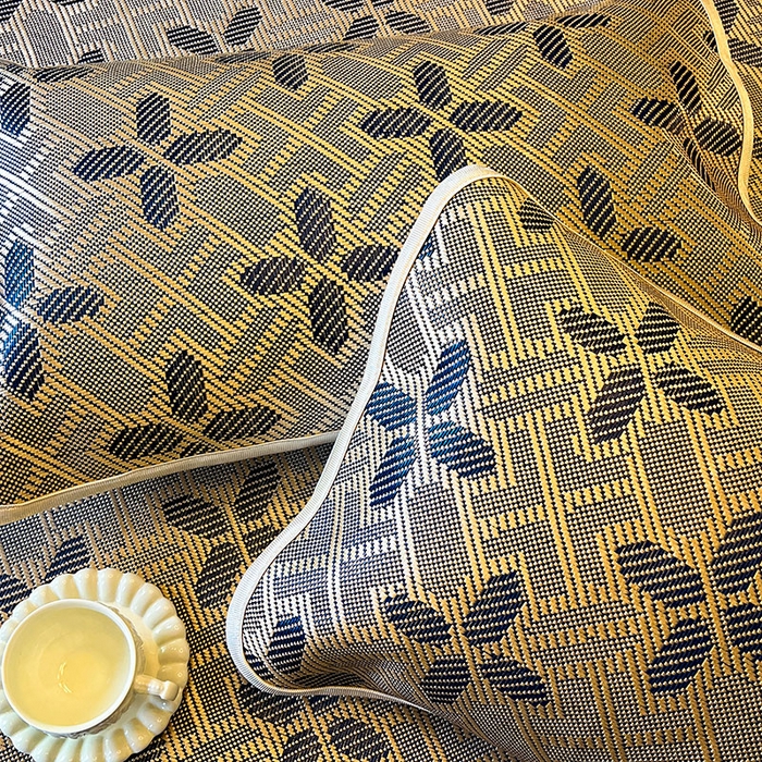 91家纺网 家纺一手货源 找家纺 网红馆（ck家纺） 2025新款可脱卸床裙款冰藤席-盛夏繁星 钴蓝