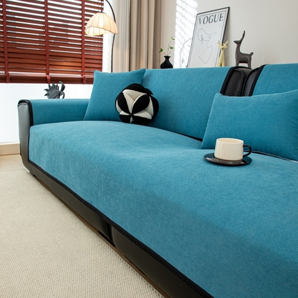 91家纺网 家纺一手货源 找家纺 沐沐家纺 2026新款沐春沙发垫 海风蓝