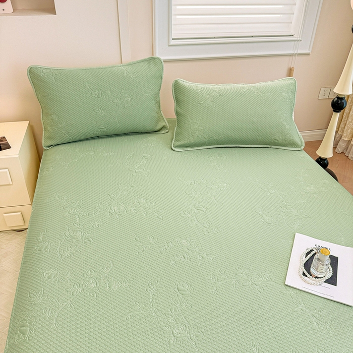 91家纺网 家纺一手货源 找家纺 布卢姆床垫 2025新款A类PE乙纶冰豆豆凉席床裙款 玫瑰花园