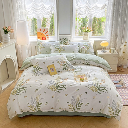 天之爱 2025新款全棉印花四件套 春意绵绵