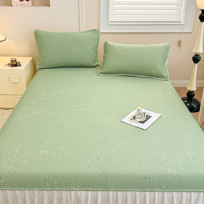 91家纺网 家纺一手货源 找家纺 布卢姆床垫 2025新款A类PE乙纶冰豆豆凉席床裙款 玫瑰花园