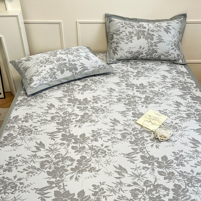 91家纺网 家纺一手货源 找家纺 （总）宜代光年 2025新款冷凝丝可水洗提花凉感席-床席款