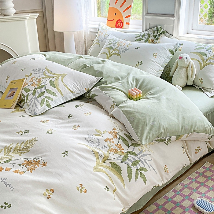 91家纺网 家纺一手货源 找家纺 天之爱 2025新款全棉印花四件套 春意绵绵