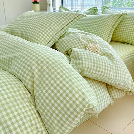 91家纺网 家纺一手货源 找家纺 （总）侯先生家纺 2025新款全棉三件套色织纯棉被套学生被罩