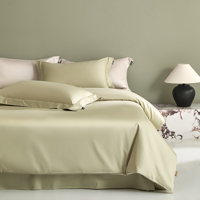 91家纺网 家纺一手货源 找家纺 禾时 2025新款轻奢A类100SPro新疆长绒棉四件套全棉纯棉高定款 抹茶绿