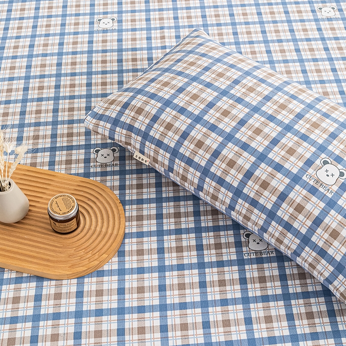 91家纺网 家纺一手货源 找家纺 芃成家纺 2025新款加厚老粗布床单 呆呆熊